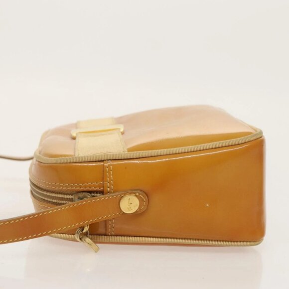 Salvatore Ferragamo Shoulder Bag Patent leather Gold Beige Auth 98765 - Picture 6 of 16